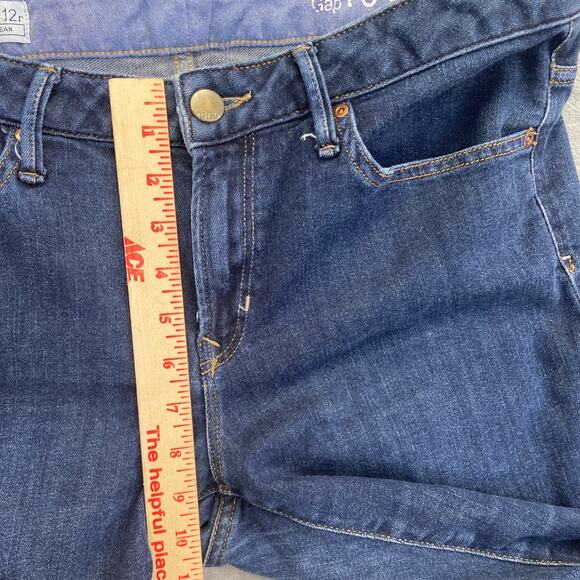Gap 1969 Women's Long & Lean Straight Jeans Size 31/12R Dark Wash - Picture 9 of 11